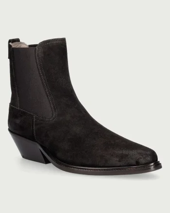 AllSaints  ghete scurte cu toc jos pentru femei din piele Carter Suede Chelsea