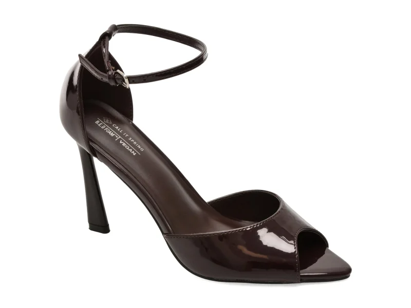 Sandale elegante CALL IT SPRING visinii, JULIIA 605, din piele ecologica lacuita