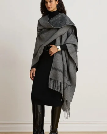Lauren Ralph Lauren  poncho pentru femei cu lână
