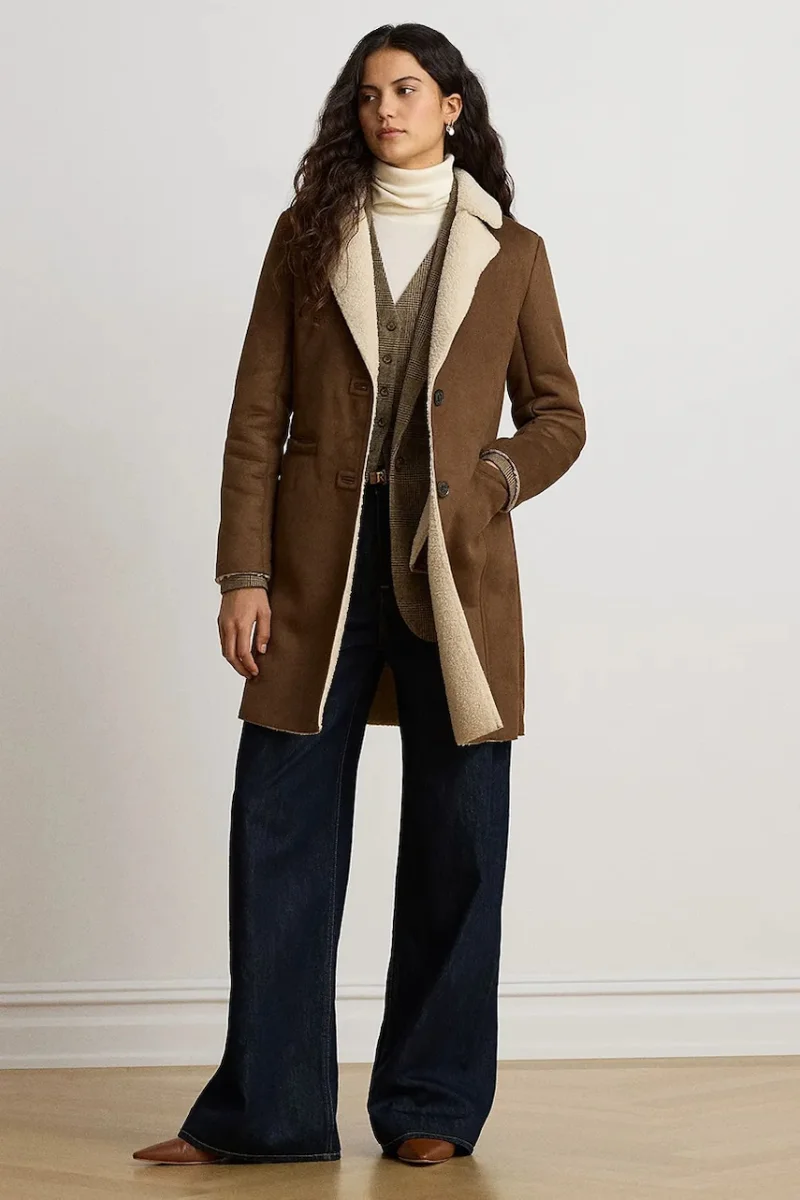 Lauren Ralph Lauren  cojoc pentru femei din imitație de piele întoarsă