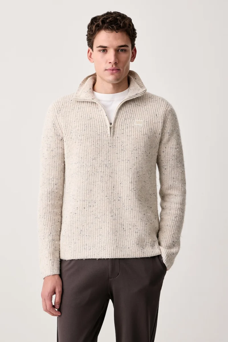 G-Star  maletă pentru bărbați cu amestec de lână Double collar half zip