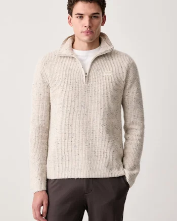 G-Star  maletă pentru bărbați cu amestec de lână Double collar half zip