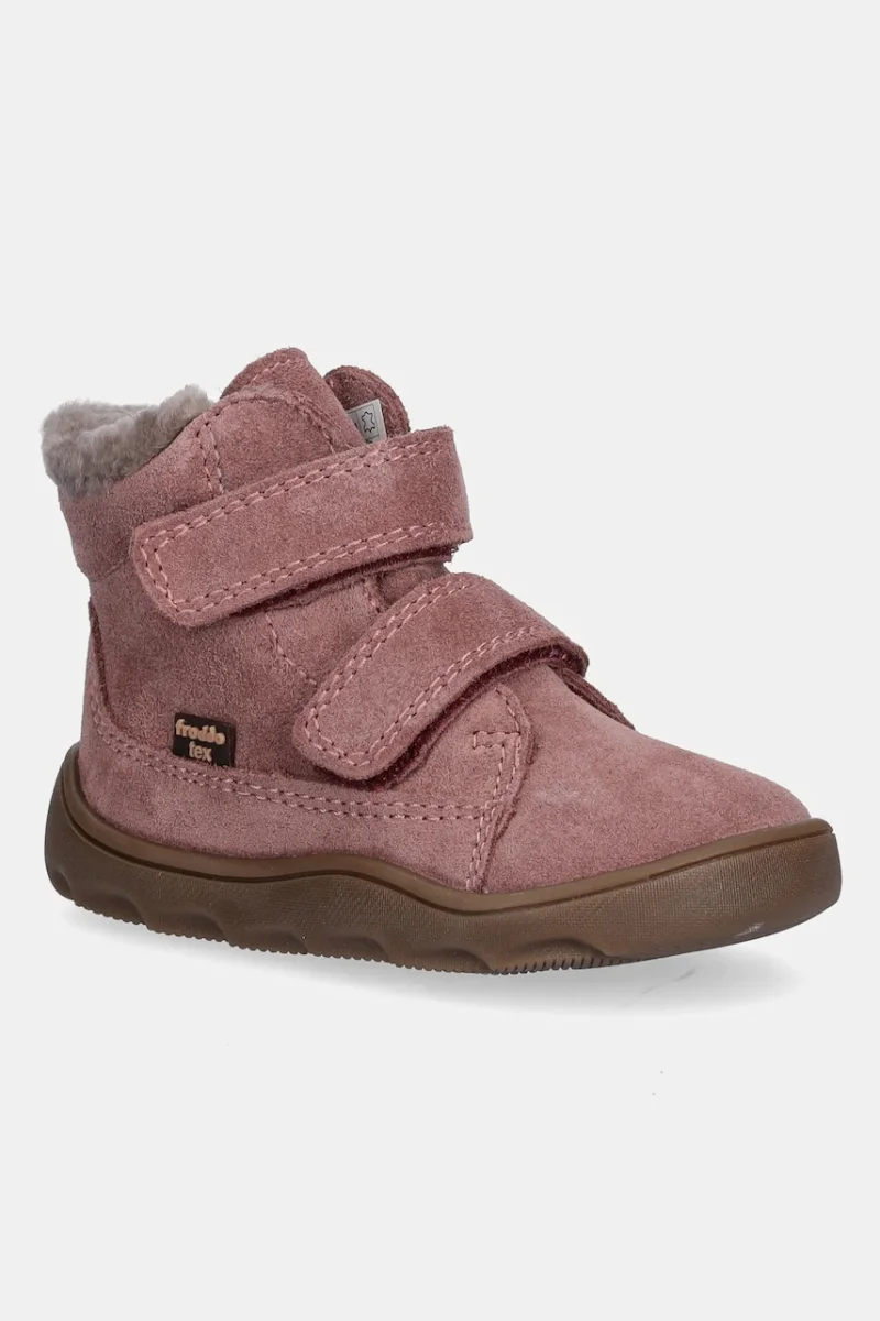 Froddo  cizme de iarnă pentru copii din piele întoarsă ZERU TEX FURRY BAREFOOT