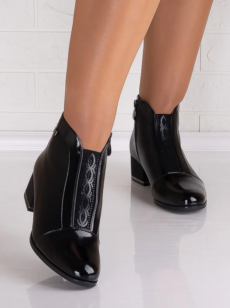 Botine Dama Negre2 din Piele Ecologica Elia