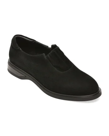 Pantofi EPICA negri, DA7048, din piele intoarsa