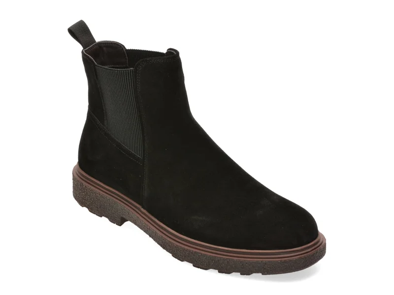 Ghete EPICA negre, 264350, din piele intoarsa
