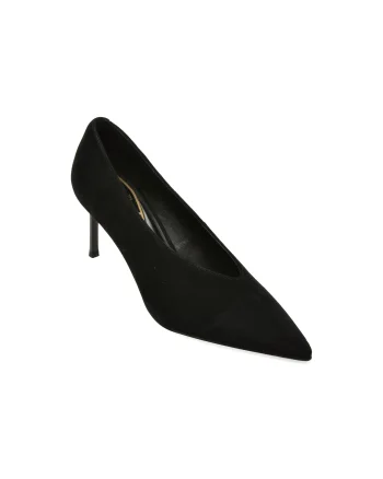 Pantofi eleganti EPICA negri, H692, din piele intoarsa