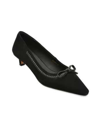 Pantofi eleganti EPICA negri, YRH603, din piele intoarsa