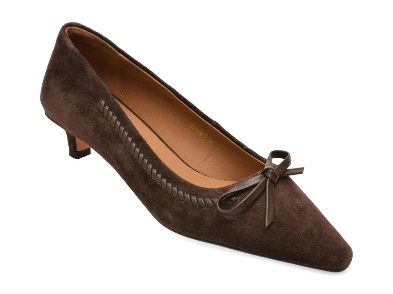 Pantofi eleganti EPICA maro, YRH603, din piele intoarsa