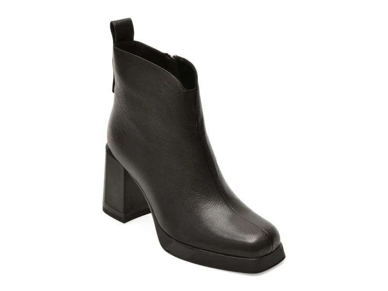 Ghete EPICA negre, X1H242, din piele naturala