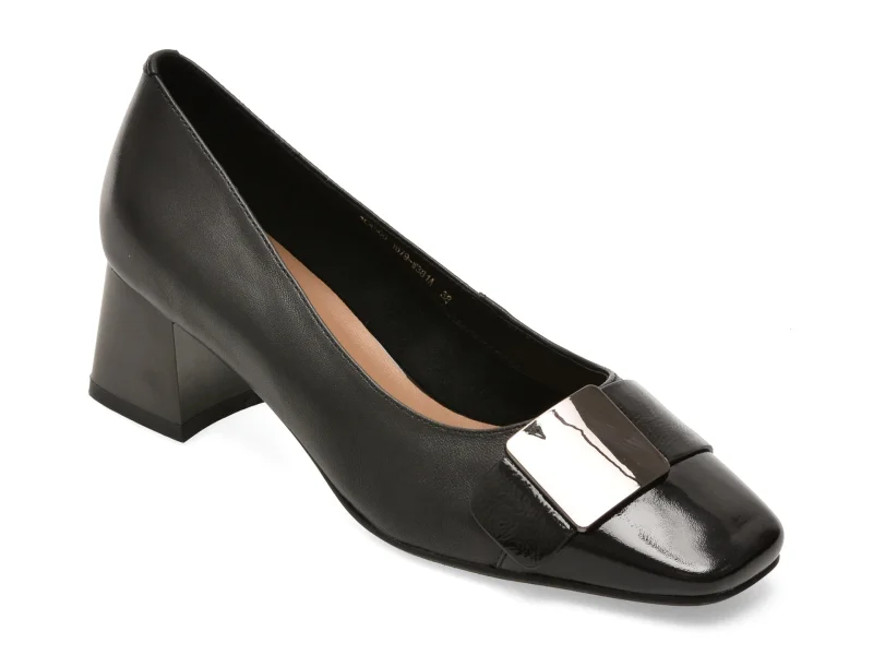 Pantofi EPICA negri, 1C4506, din piele naturala