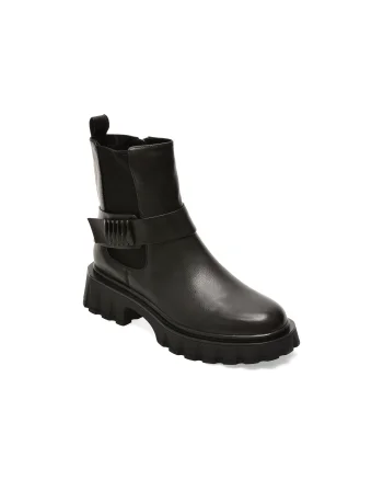 Ghete EPICA negre, 1F2945, din piele naturala