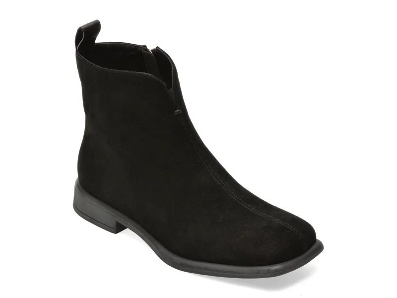 Ghete EPICA negre, 7F225, din piele intoarsa