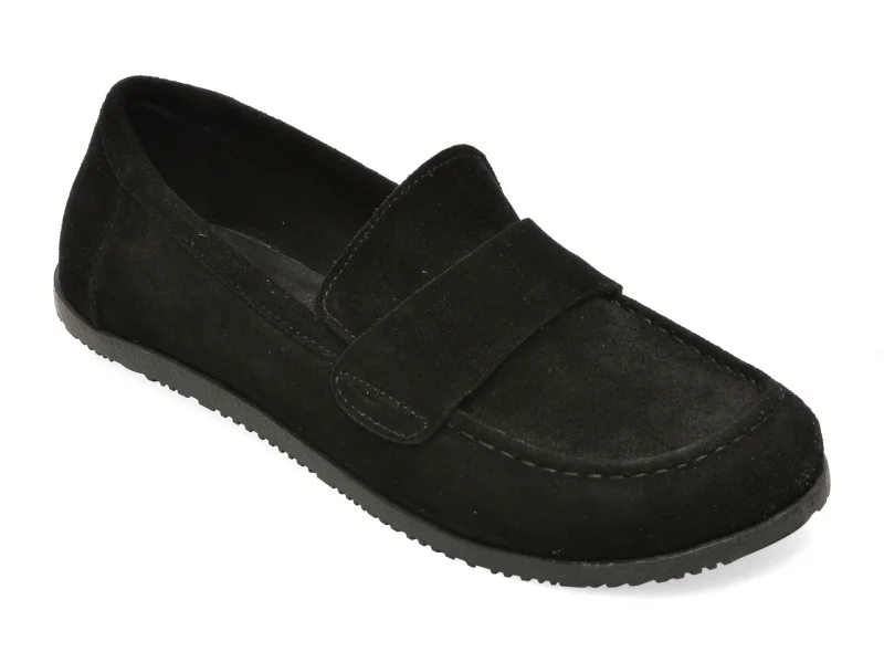 Mocasini EPICA negri, 5008028, din piele intoarsa