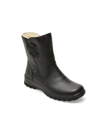 Ghete RIEKER negre, Z7172, din piele naturala
