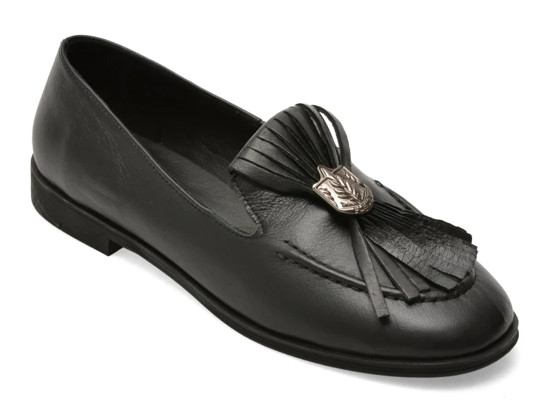 Mocasini EPICA negri, 5002834, din piele naturala