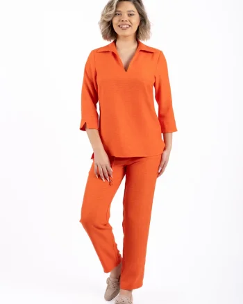 Bluza casual din vascoza cu maneca scurta si croiala lejera