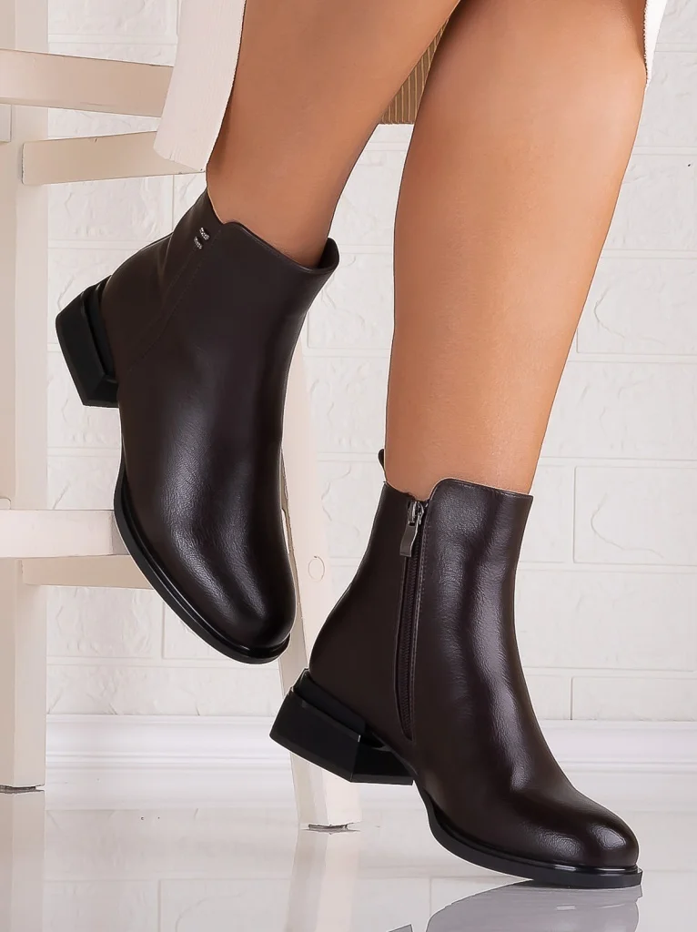 Botine Dama Maro din Piele Ecologica Moriga