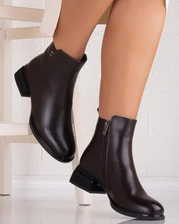 Botine Dama Maro din Piele Ecologica Moriga