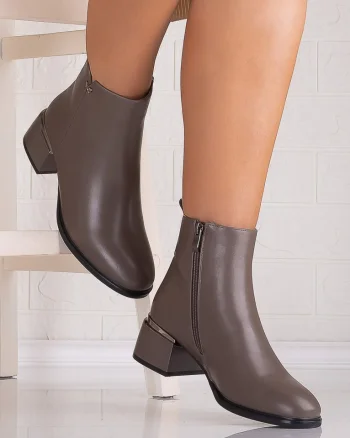 Botine Dama Gri din Piele Ecologica Empira
