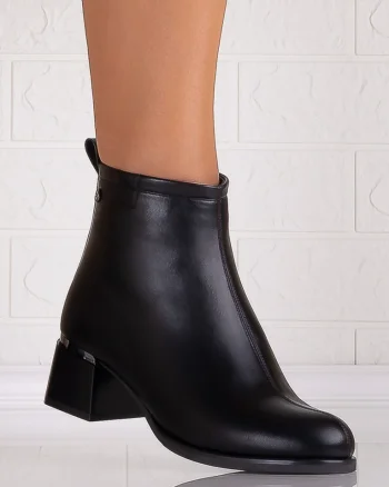 Botine Dama Imblanite Negre din Piele Ecologica Lilita
