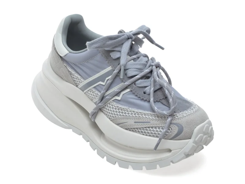 Pantofi sport GRYXX gri, 9053, din material textil si piele naturala