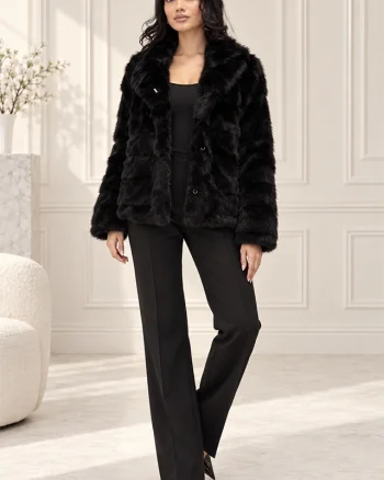 Blanita ecologica HAZELL, cu buzunare si interior satinat, Negru, Marime S/M