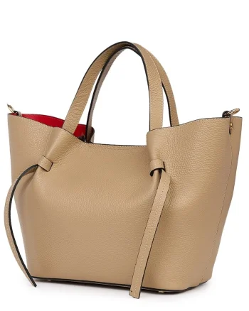 RESIGILAT: Geanta shopper din piele naturala Veronica bej