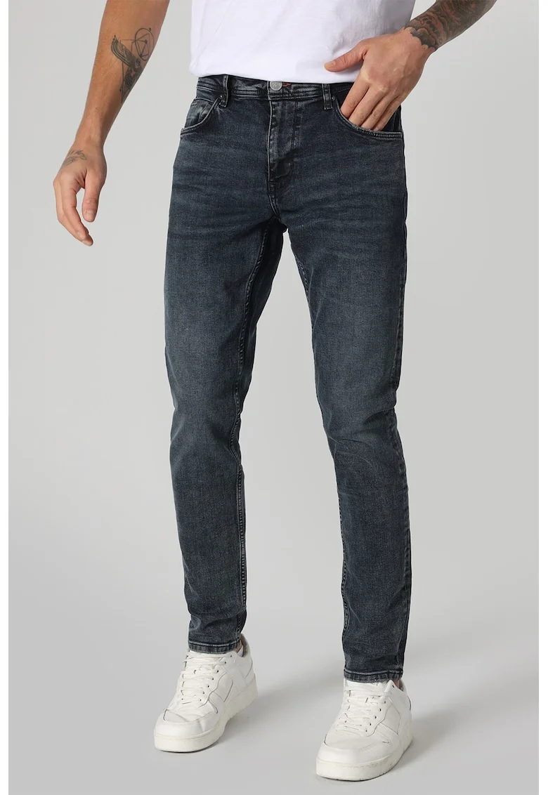 Blugi slim fit cu 5 buzunare - Albastru prafuit