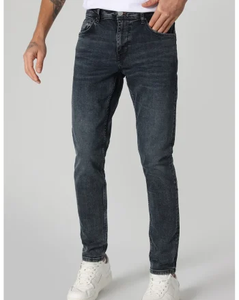Blugi slim fit cu 5 buzunare - Albastru prafuit