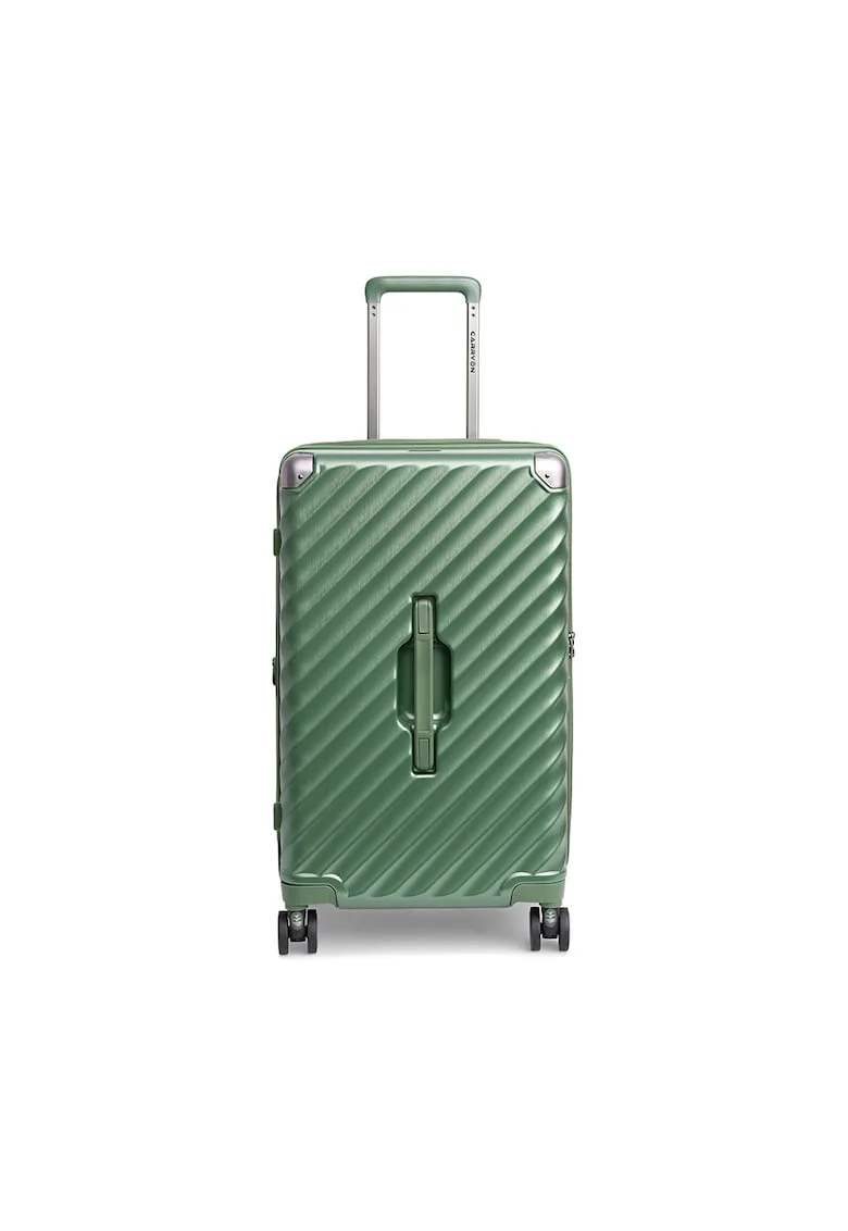 Troler cabina extensibil  Trunk - policarbonat - 56x26x24 cm - bagaj de mana - cifru TSA - 4 roti cu suspensii - verde - 56 cm