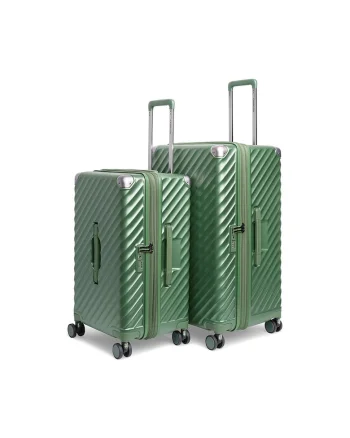 Set trolere extensibile  Trunk - policarbonat - 2 bagaje de cala - cifru TSA - 4 roti cu suspensii - verde - 67 cm/79 cm