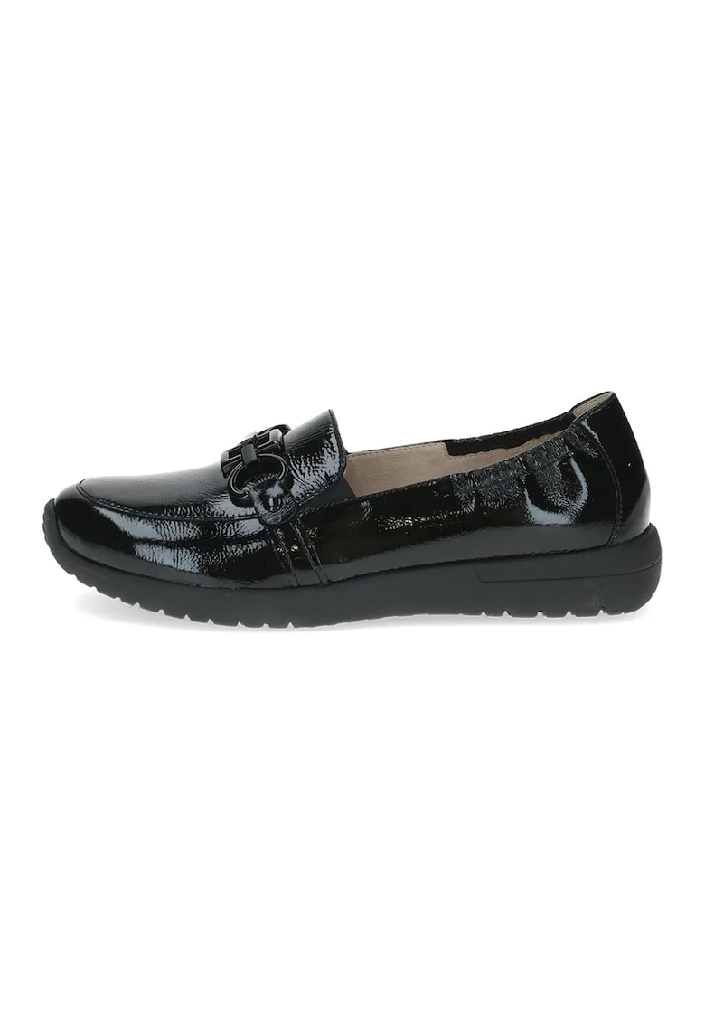 Pantofi loafer din piele cu detaliu metalic - Negru