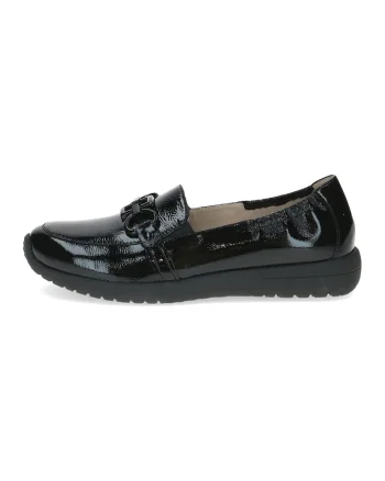 Pantofi loafer din piele cu detaliu metalic - Negru