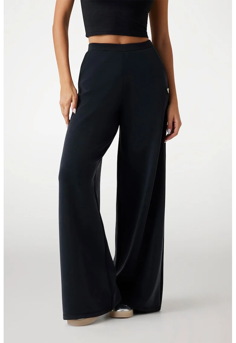 Pantaloni din amestec de modal pentru fitness - Negru