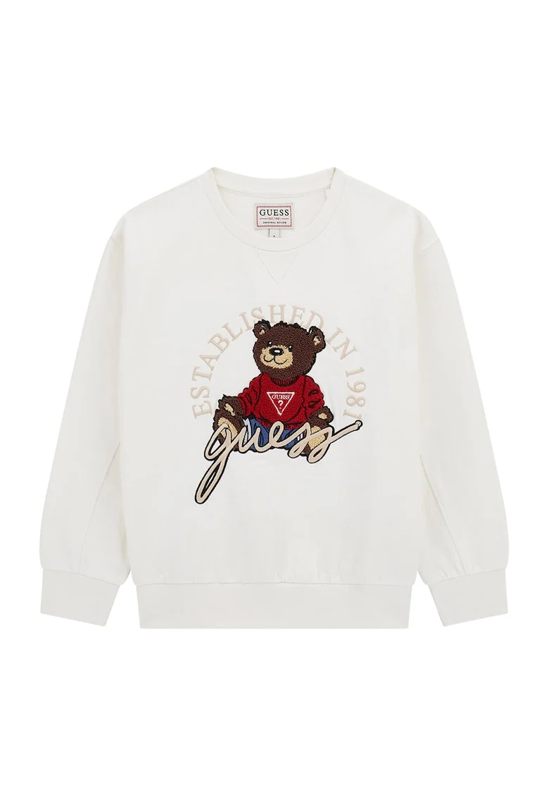 Bluza de trening cu logo aplicat - Rosu/Alb/Maro