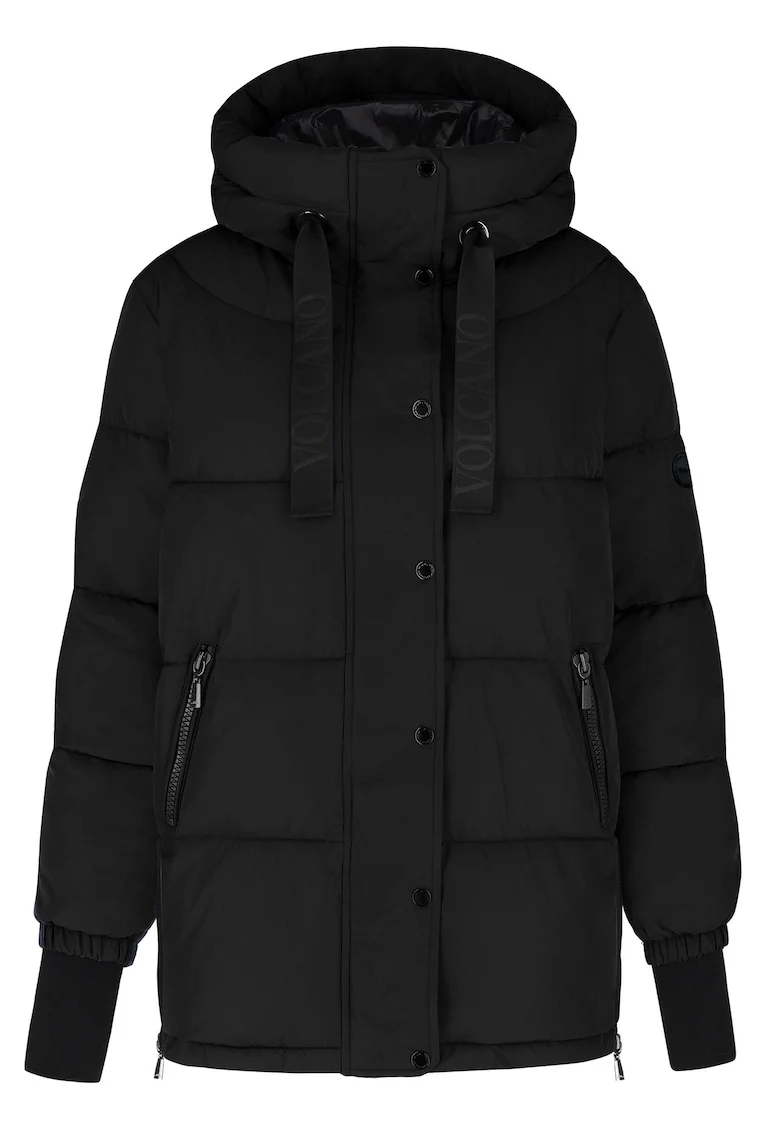 Geaca de iarna matlasata cu gluga - dama - fermoar bidirectional -  J-Blis - Neagra - Negru