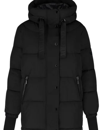 Geaca de iarna matlasata cu gluga - dama - fermoar bidirectional -  J-Blis - Neagra - Negru