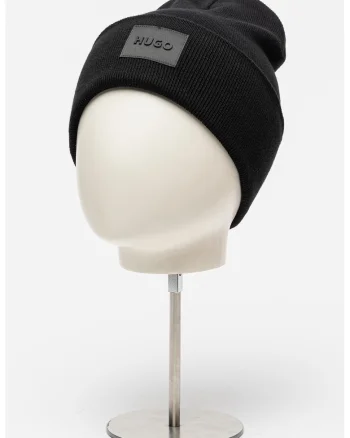 Caciula din bumbac cu logo Xevon - Negru