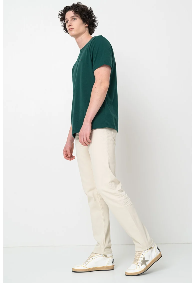 Tricou regular-fit cu decolteu la baza gatului Essential - Verde englez