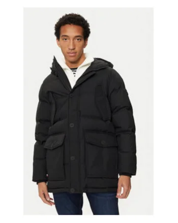 Geaca de iarna barbati -  neagra - 100% nailon reciclat -