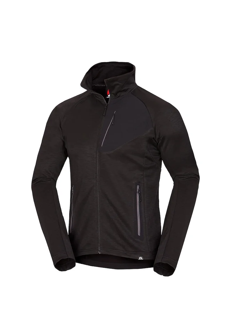 Bluza trekking din fleece melanj pentru barbati Northpol - Negru