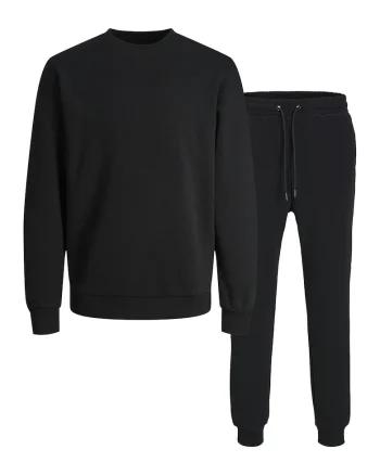 Trening regular fit din amestec de bumbac - Negru