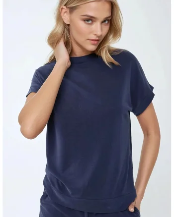 Tricou dama  Soft Touch Basic - maneca scurta - bleumarin - modal/poliester