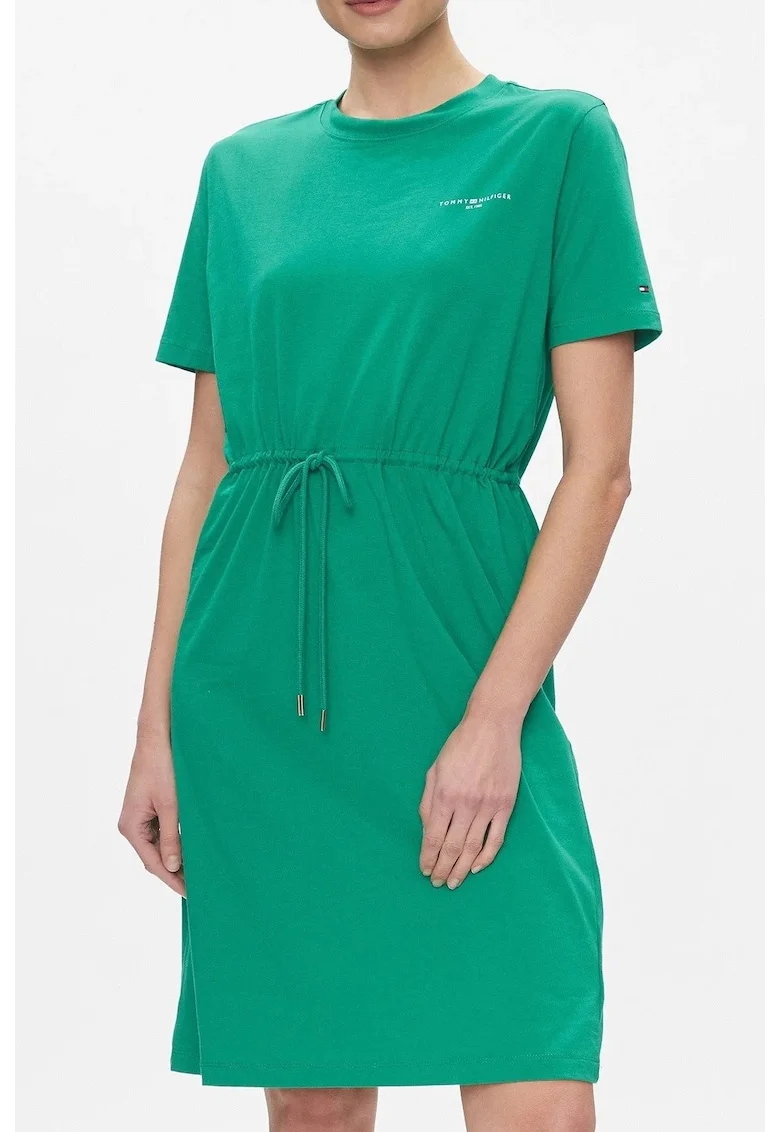 Tommy Hifiger - Rochie-tricou cu snur in talie 1985