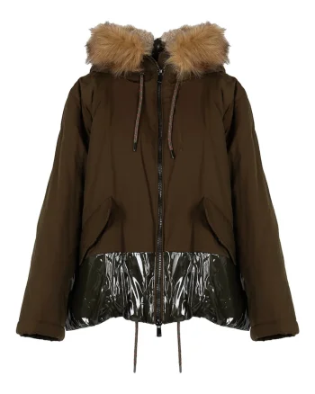 Geaca parka cu garnitura din blana artificiala - 36
