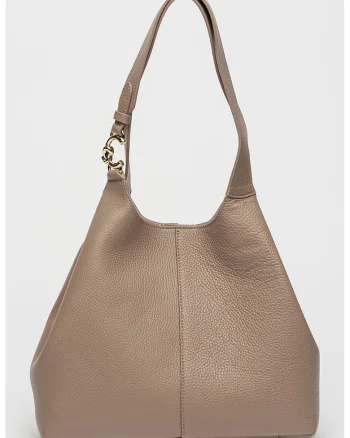 Geanta tote de piele C-Easy - Maro taupe