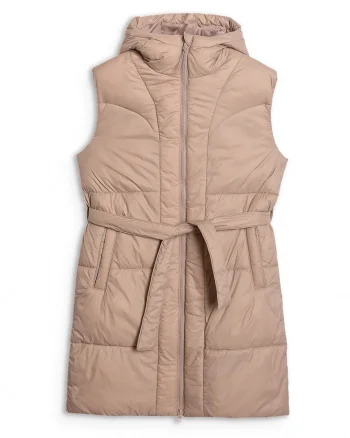 Vesta Lunga cu Gluga  Bej Outdoor