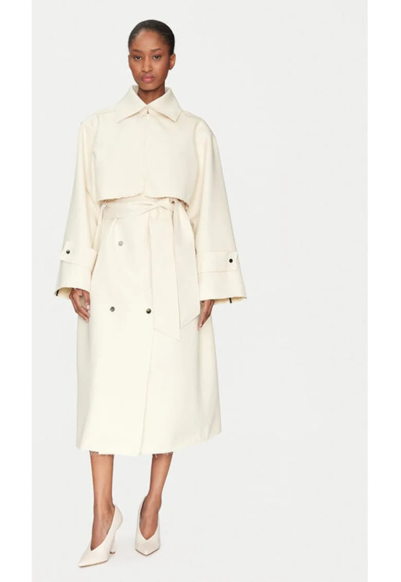 Trench dama -  305138484 - Poliester - Bej - Bej