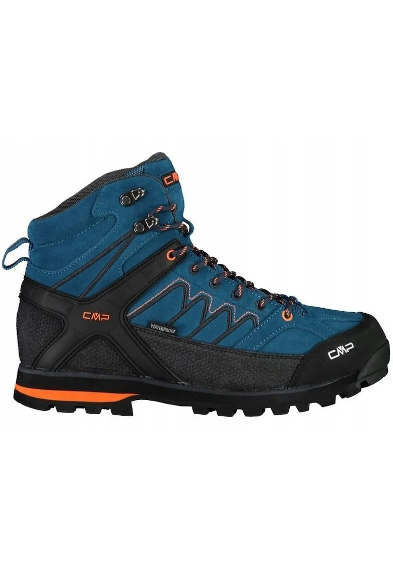 Bocanci trekking barbati  Piele naturala - Albastru/Negru - Bleumarin